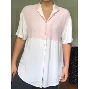 vintage pink & white top